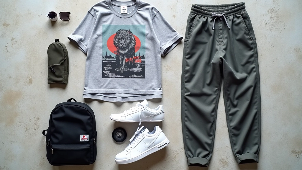 Oversize t-shirt ve sneaker kombinasyonu