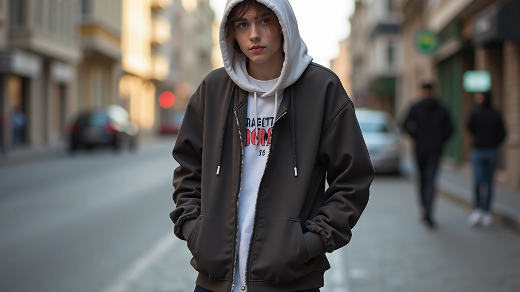 Sokak stilinde oversize hoodie ve sneaker kombinasyonu