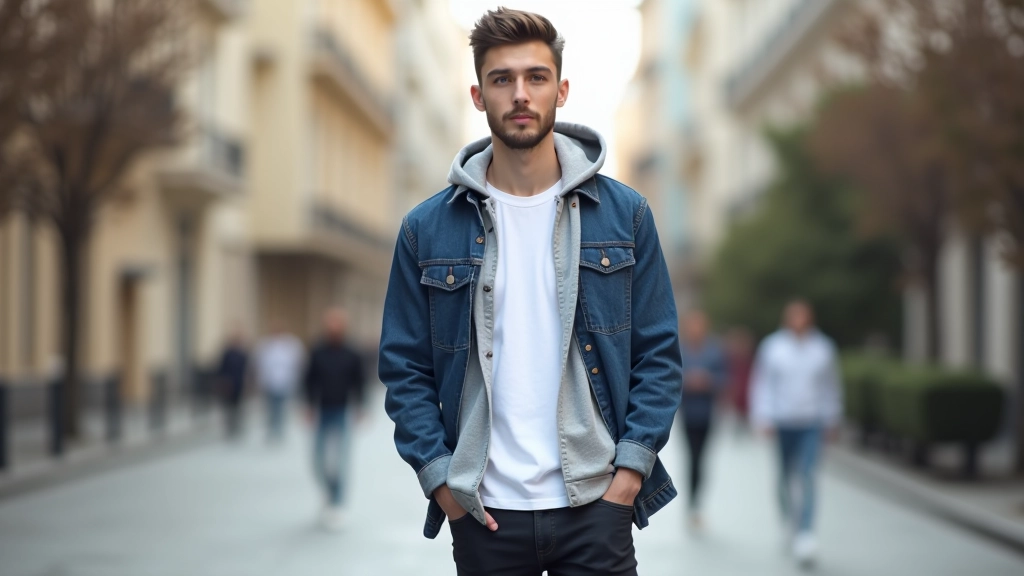 Katmanlı oversize kombin: tişört, gömlek ve hoodie birlikte